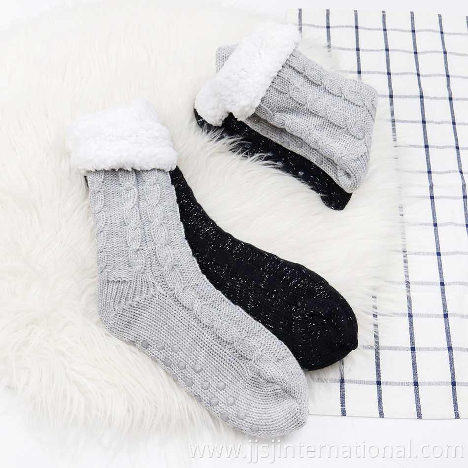 Cotton knitted thickened non-slip socks